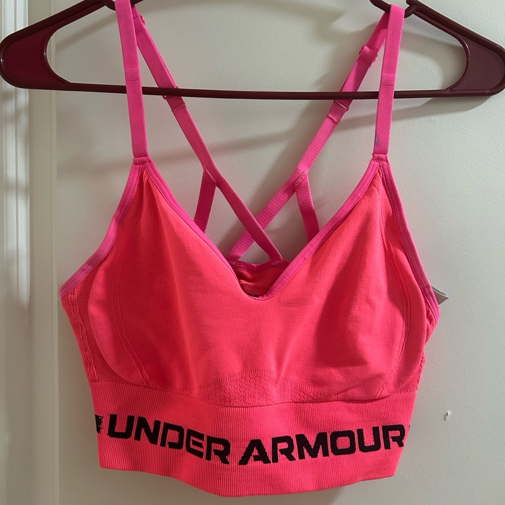 Under Armour Hot Pink Racerback Strappy Sports Bra